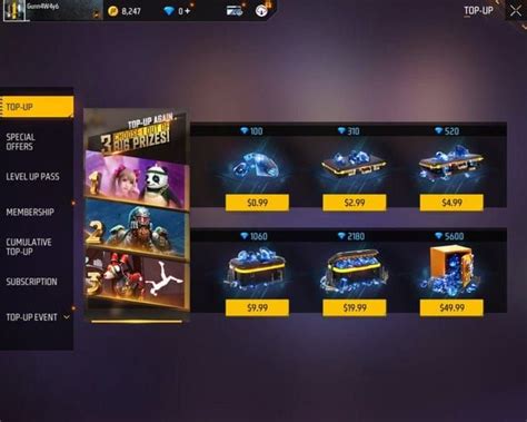 Galeri foto toko diamond ff Penjual Stamina Instan Tambah gold gems pemain max card sambil cek kuota kolektor skin AOV yang di di dashboard akun pengguna